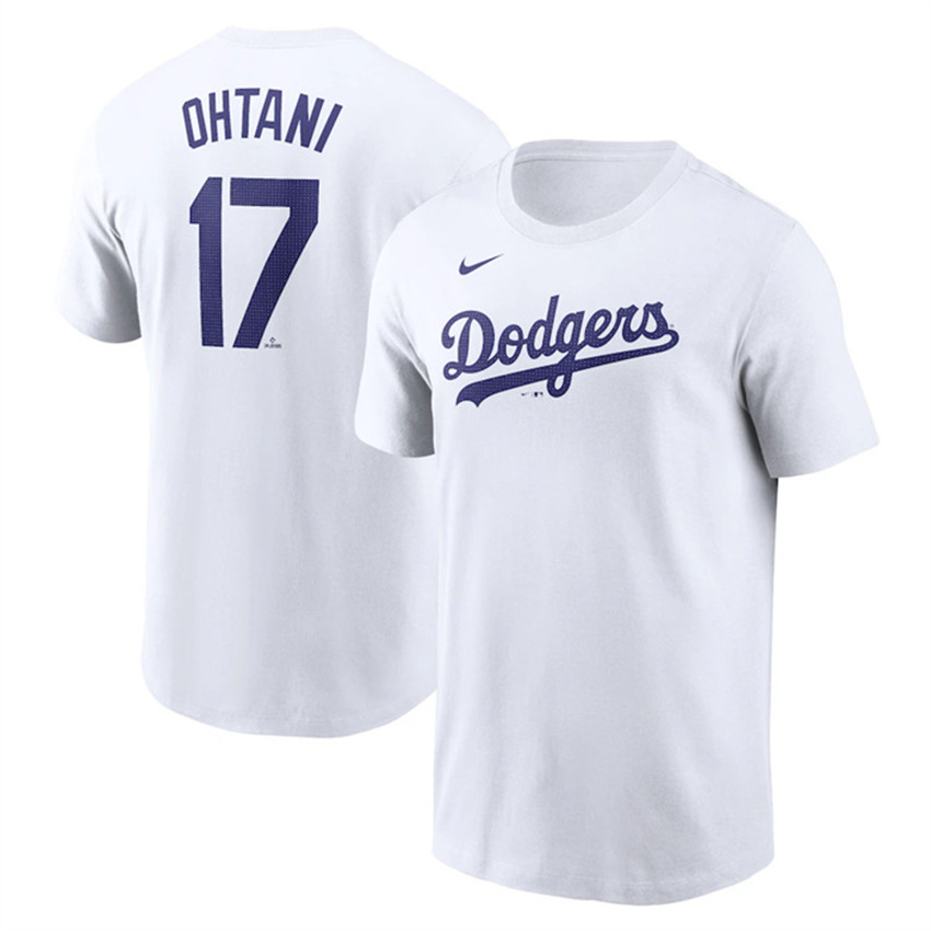 Men's White Los Angeles Dodgers #17 Shohei Ohtani 2024 Fuse Name & Number T-Shirt